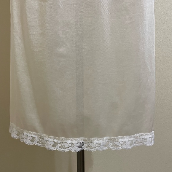 VINTAGE Cream Midi Half Slip Double Side Slits - Picture 3 of 9